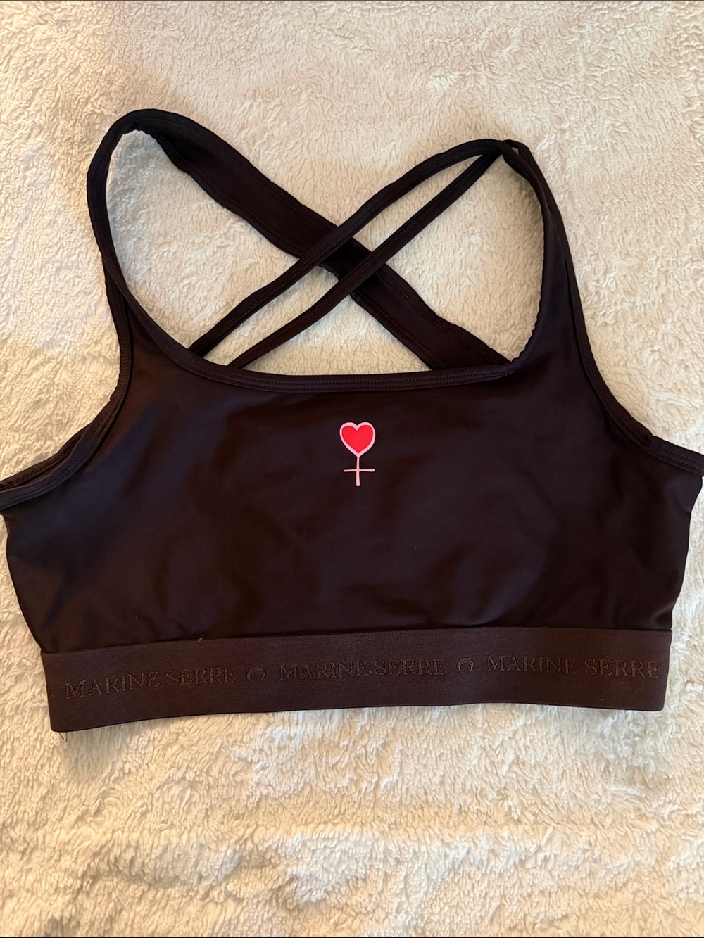 Marine Serre White Line Bra Red Heart 40 Transformative HTF